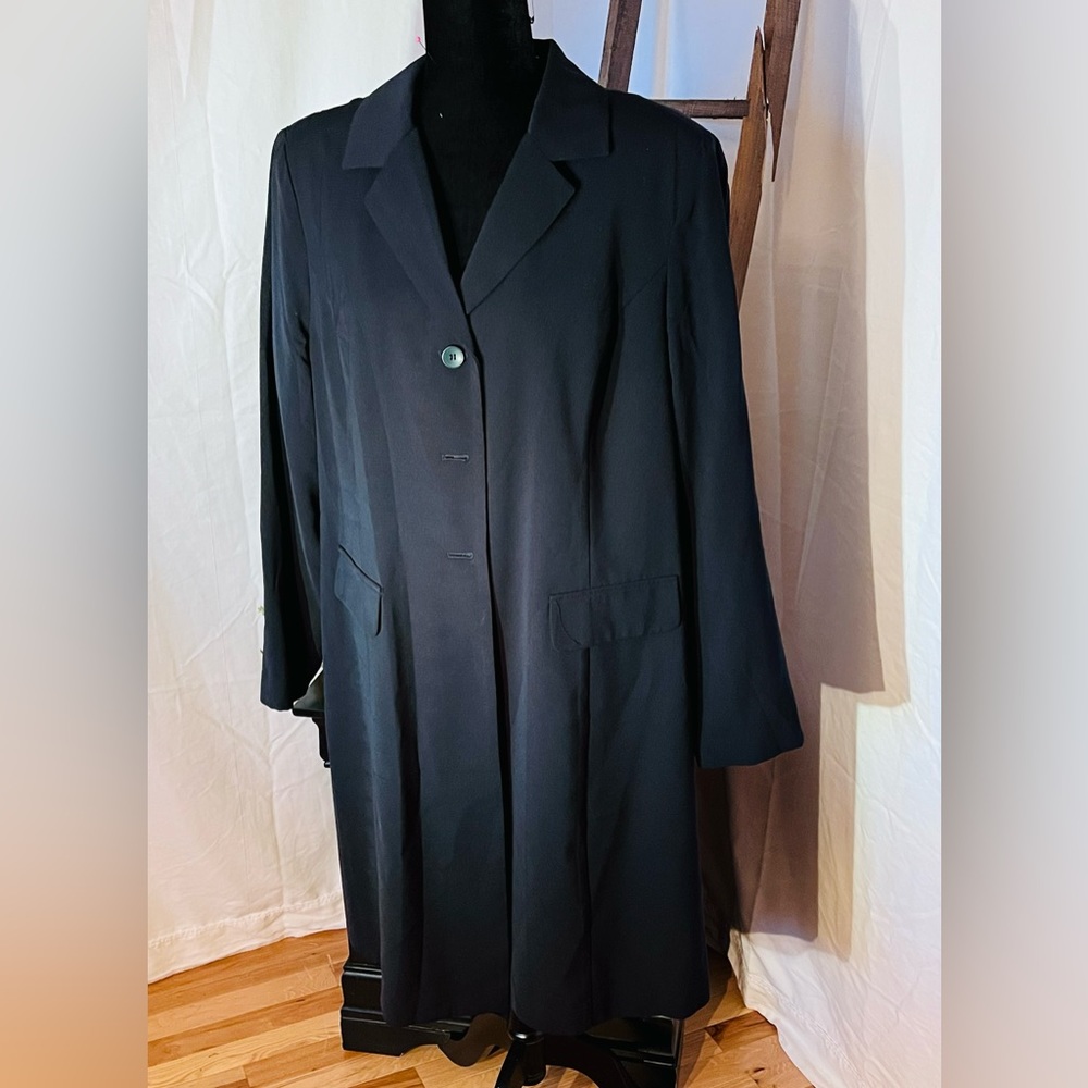 Amanda Smith, Women’s long dress coat, black, size 18W